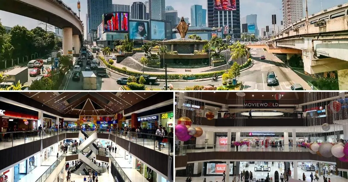 Collage of different locations in Robinson Galleria