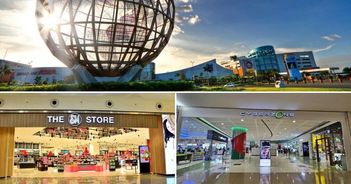 Collage of different locations in SM Mall of Asia